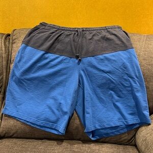 Foundry Blue Gray Drawstring Training Shorts